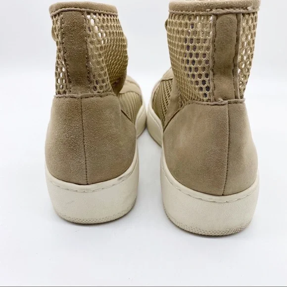 J Slides Tan Mesh Suede combo Hi top Sneaker 7 - Picture 3 of 6